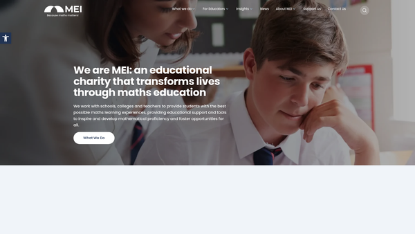 Screenshot of the Mathematics In Education And Industry website