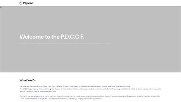 Screenshot of the Poole And District Childrens Cancer Fund website