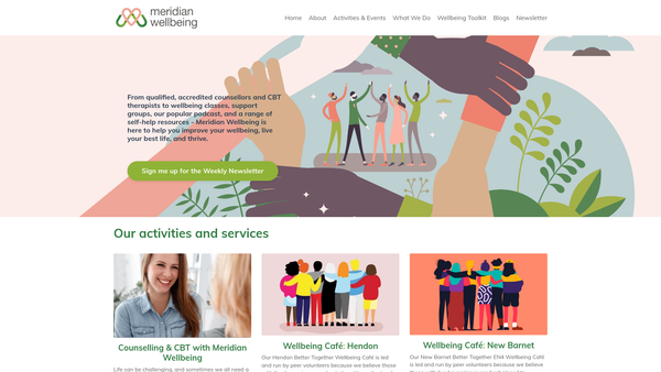 Screenshot of the Meridian Wellbeing website