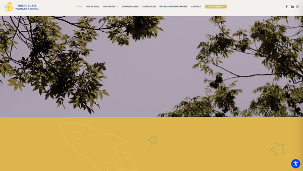 Screenshot of the Holne Chase Primary School Association website