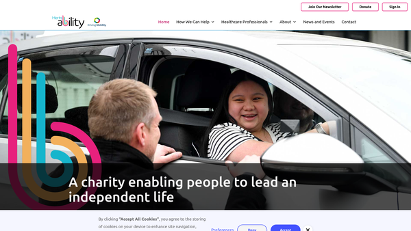 Screenshot of the Herts Ability Limited website