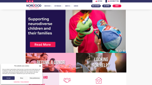Screenshot of the Norwood Ravenswood website