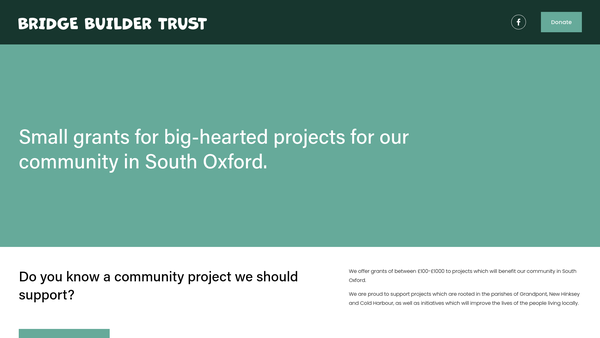 Screenshot of the Parish Of Oxford St Matthew Bridge Builder Trust website