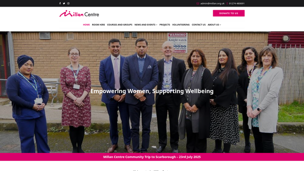 Screenshot of the Millan Centre website