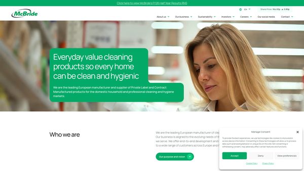 Screenshot of the The Mcbride Charitable Trust website