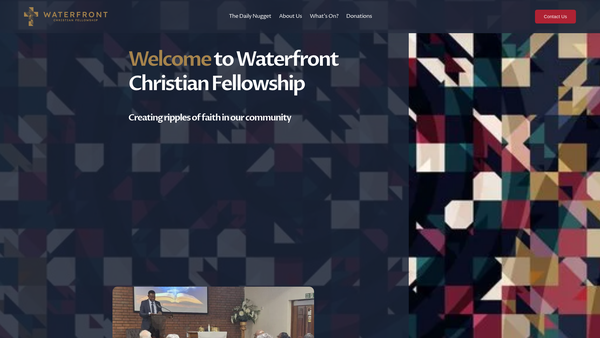 Screenshot of the The Waterfront Christian Fellowship website