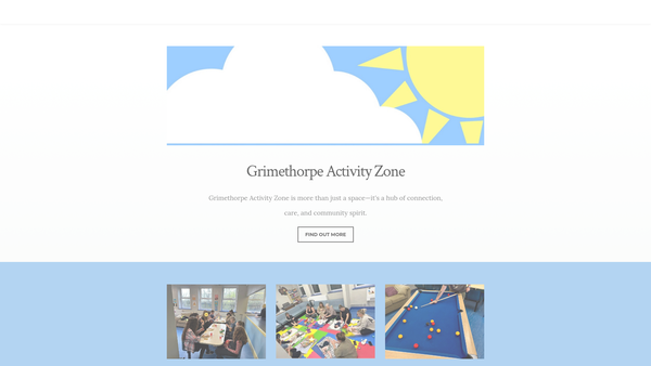 Screenshot of the Grimethorpe Activity Zone website