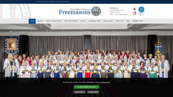 Screenshot of the Grand Charitable Trust Of The Order Of Women Freemasons website