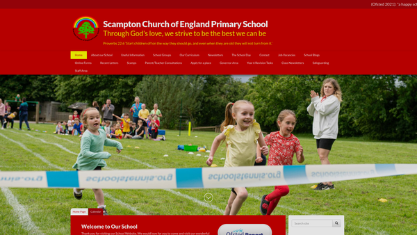 Screenshot of the Scampton C Of E (Controlled) Primary School website