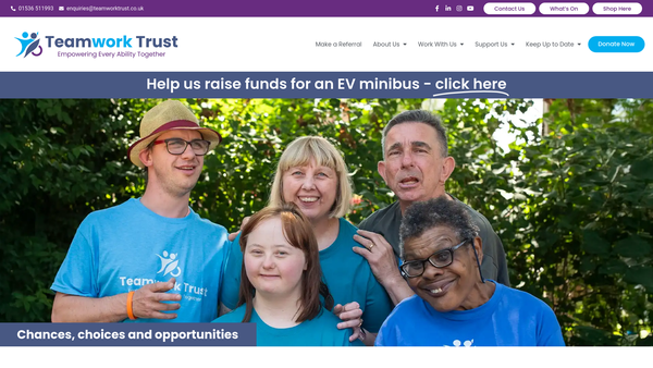 Screenshot of the The Teamwork Trust website