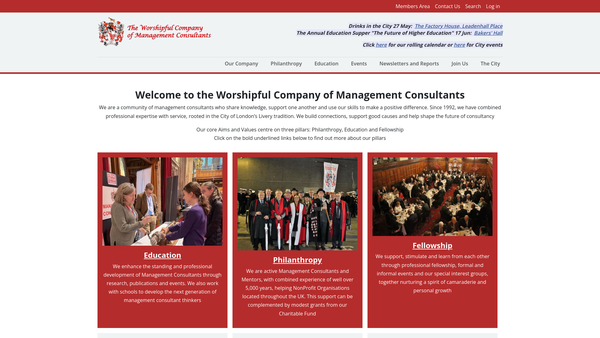 Screenshot of the The Company Of Management Consultants Charitable Fund website