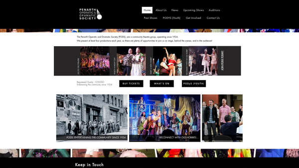 Screenshot of the Penarth Operatic And Dramatic Society website