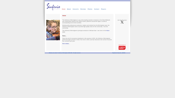 Screenshot of the The Sinfonia Of Birmingham website