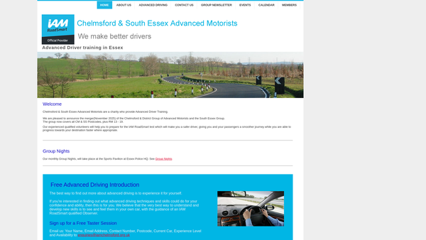 Screenshot of the The Chelmsford And District Group Of Advanced Motorists website