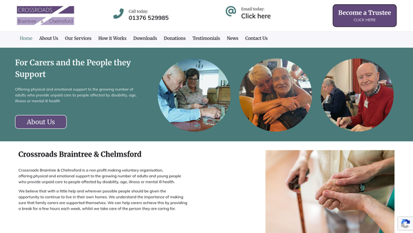Screenshot of the Crossroads Braintree And Chelmsford Ltd website