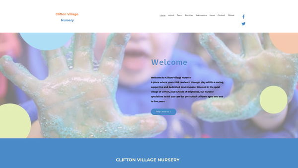 Screenshot of the Clifton Village Nursery website