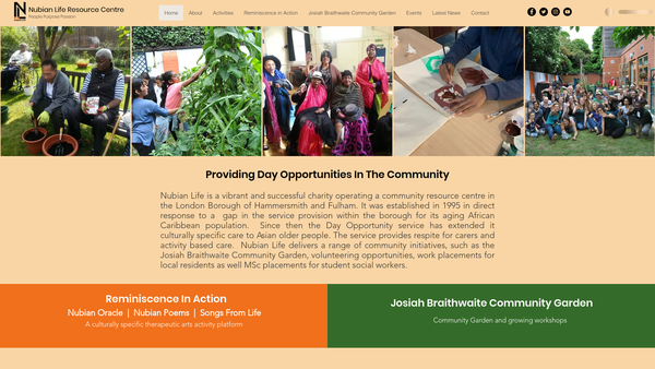 Screenshot of the Nubian Life Resource Centre Ltd website