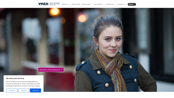 Screenshot of the YMCA Wearside Ltd website