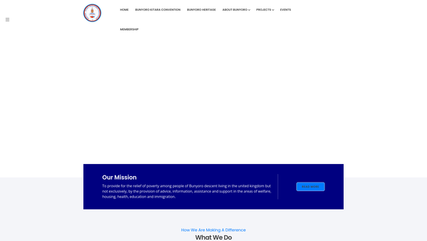 Screenshot of the Bunyoro Kitara Development Association website