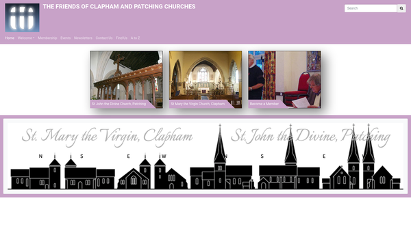 Screenshot of the The Friends Of Clapham And Patching Churches website