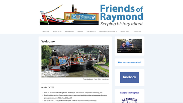 Screenshot of the The Friends Of Raymond website