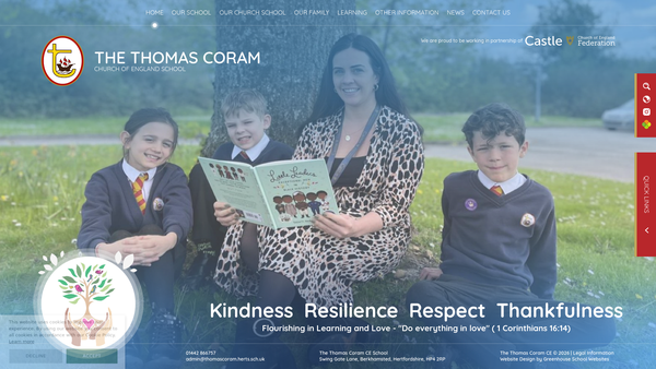 Screenshot of the The Friends Of Thomas Coram School website