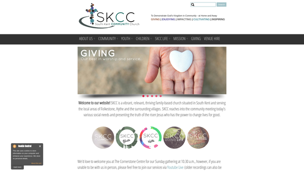 Screenshot of the South Kent Community Church website