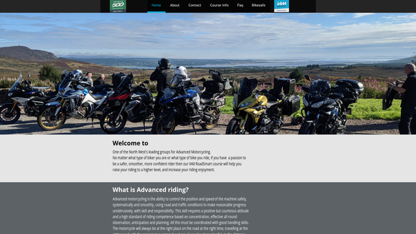 Screenshot of the Manchester 500 Group Of Advanced Motorcyclists website