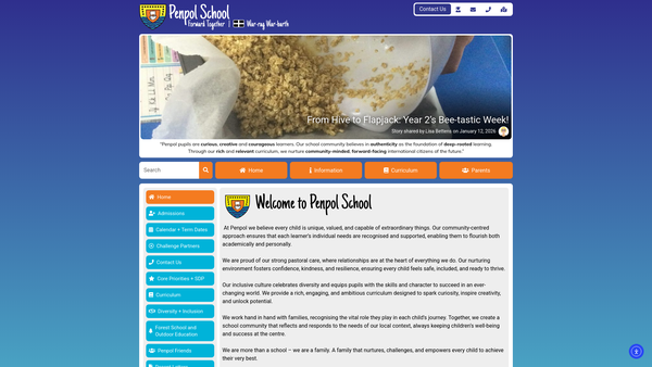 Screenshot of the Penpol County Primary School Parent Teacher Association website