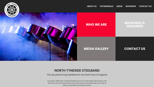 Screenshot of the North Tyneside Steelband website