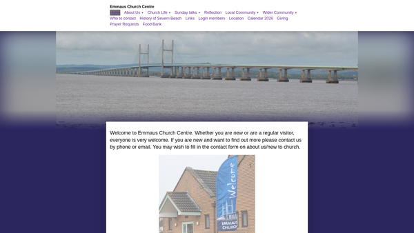Screenshot of the Emmaus Church website