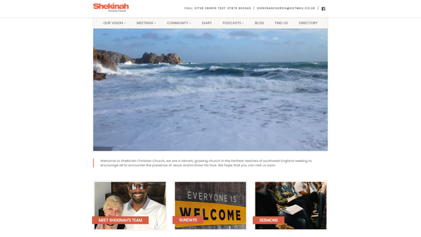 Screenshot of the Shekinah Christian Church Penzance Trust website