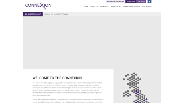 Screenshot of the Fordham Combined Charities (Countess Of Huntingdon's Connexion) website