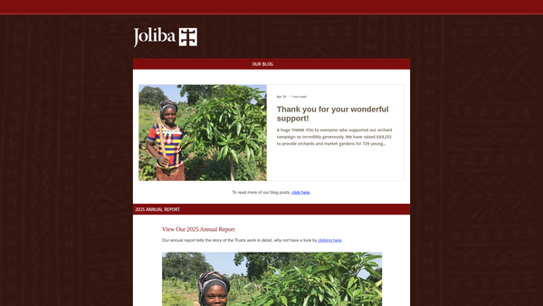Screenshot of the The Joliba Trust website