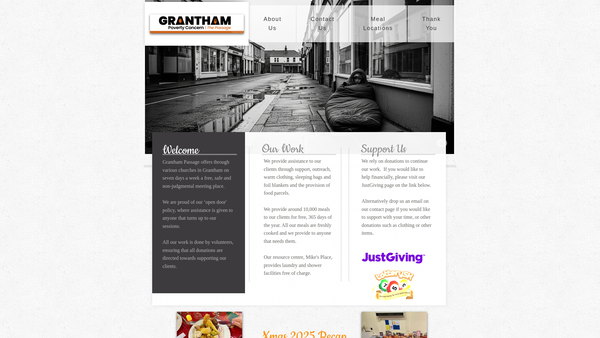 Screenshot of the Grantham And District Poverty Concern Group website