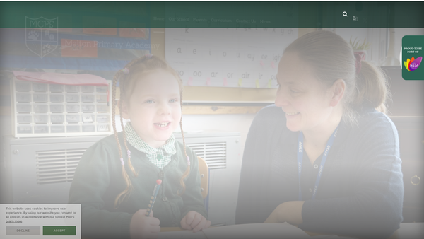 Screenshot of the Malton C P School Fund website