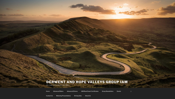 Screenshot of the Derwent and Hope Valleys Group of Advanced Motorists website
