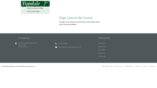 Screenshot of the William Tyndale Charitable Trust website