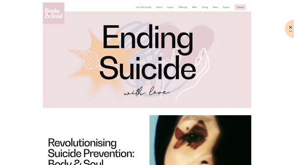 Screenshot of the Body And Soul website