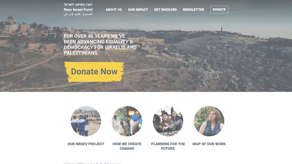 Screenshot of the New Israel Fund website