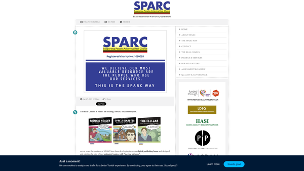 Screenshot of the Supporting People Achieving Real Choice website