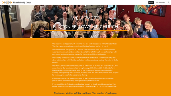 Screenshot of the Flixton Fellowship website
