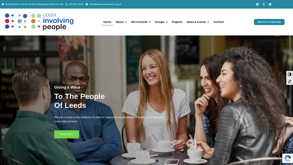 Screenshot of the Leeds Involving People website