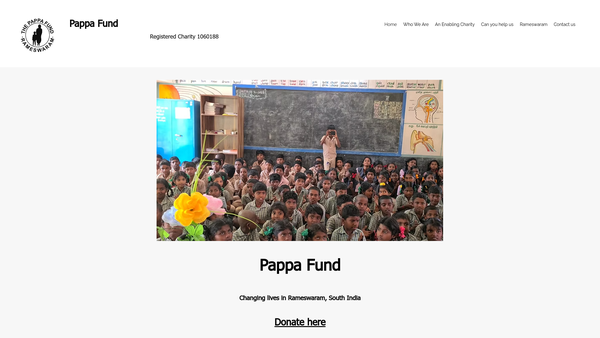 Screenshot of the Pappa Fund website