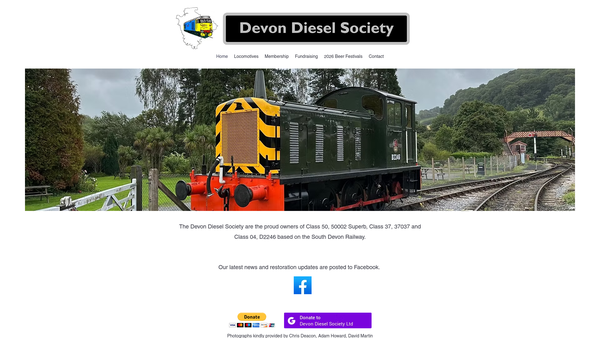 Screenshot of the Devon Diesel Society Limited website