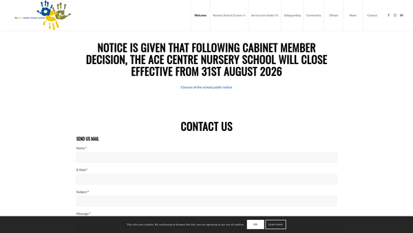 Screenshot of the The Activities, Childcare And Education Centre Limited website