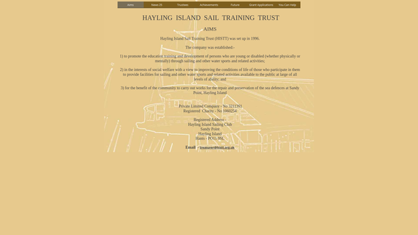 Screenshot of the Hayling Island Sail Training Trust website