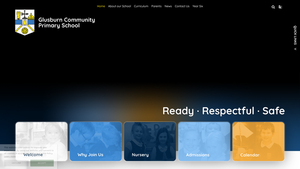 Screenshot of the Glusburn School Fund website