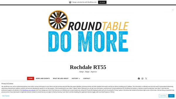 Screenshot of the Rochdale And District Round Table Charitable Trust website