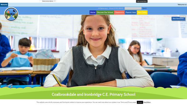 Screenshot of the Friends Of The Coalbrookdale And Ironbridge School website